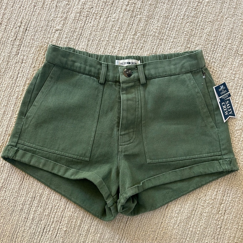 Salty Crew Green High Waist Shorts